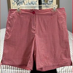 Talbots pink checked shorts 98% cotton 2% Lycra spandex ECU size 10